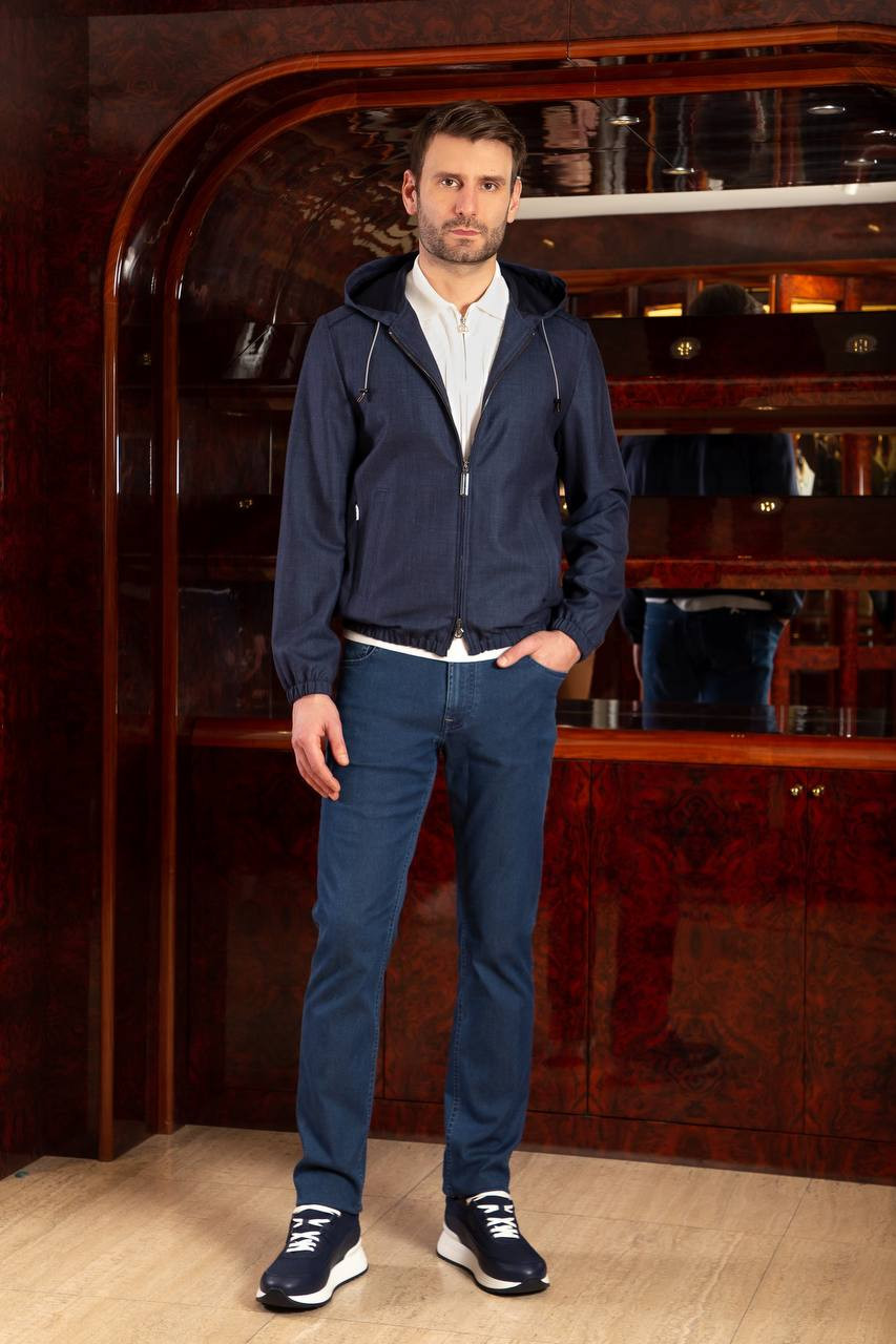 

Blue wool, silk and linen sports jacket Stefano Ricci