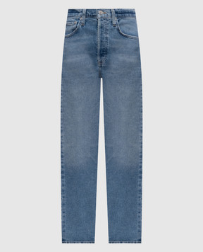 CITIZENS OF HUMANITY Delfina blue jeans with leather logo patch 2205B1078