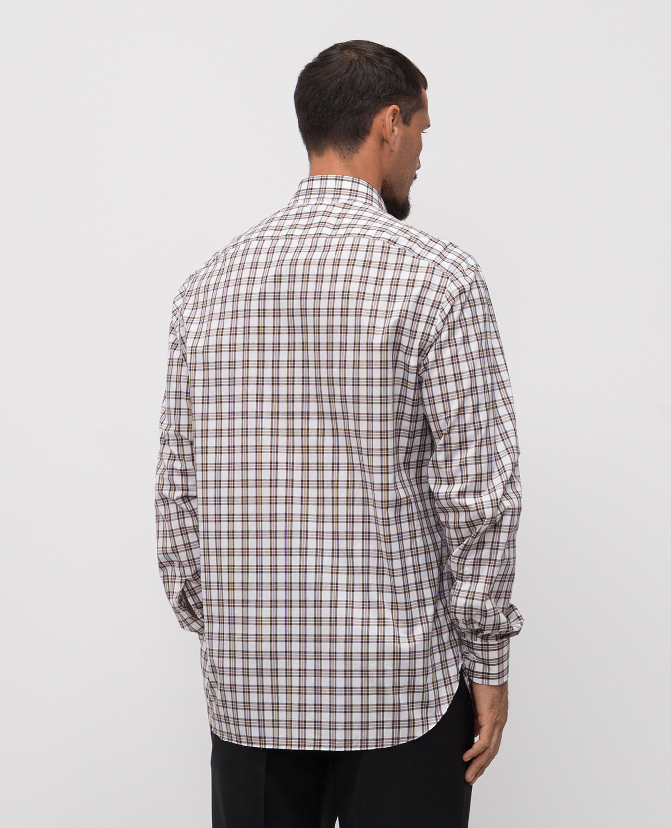 

Brown checkered shirt ISAIA