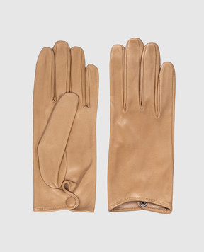 Babe Pay Pls Beige leather gloves with cutout 11519