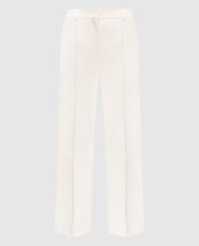 Victoria Beckham White flared pants with wool 1124WTR005120A