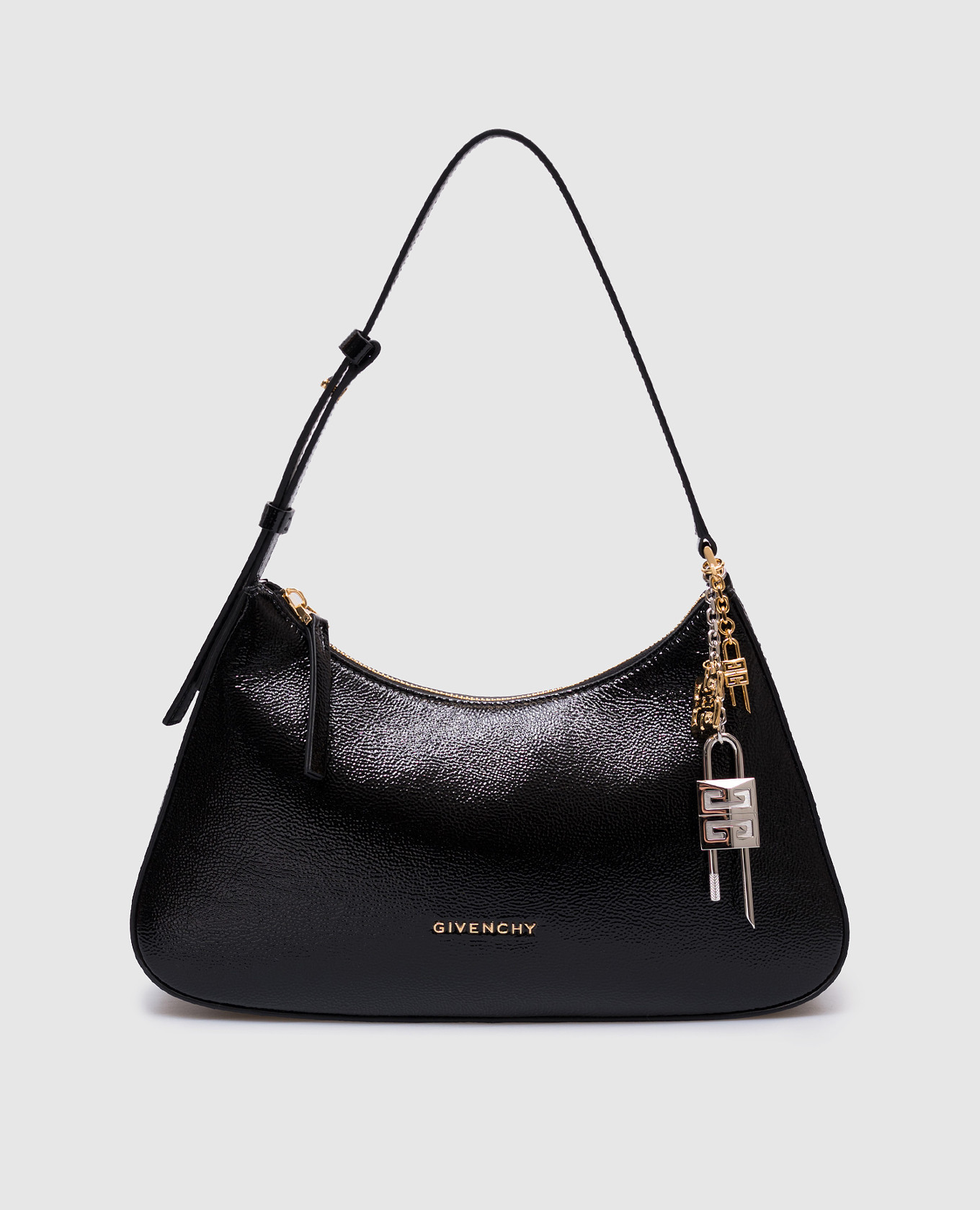 

Lucky Lock Black Patent Leather Hobo Bag Givenchy