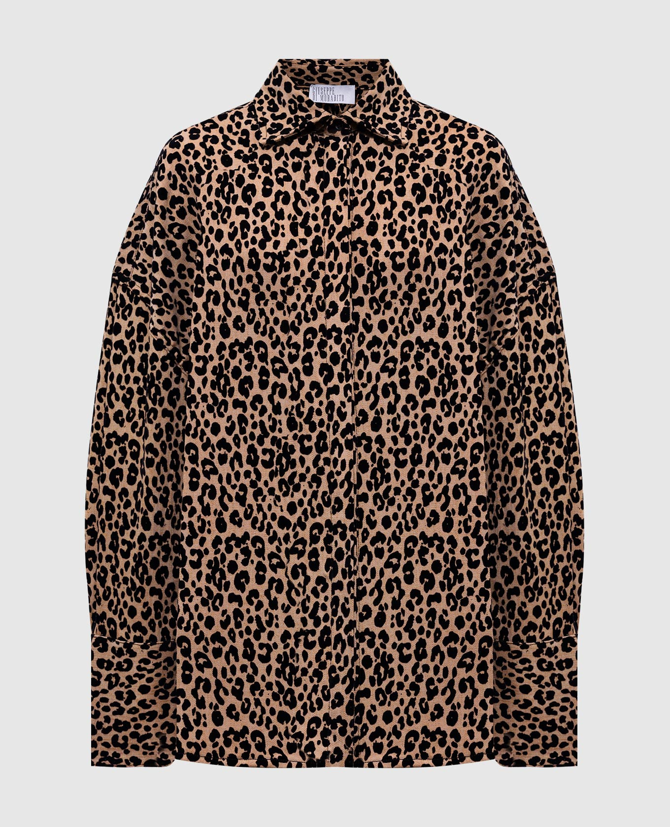 Beige long-sleeved shirt with textured animal print Giuseppe Di Morabito Milano