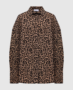 Giuseppe Di Morabito Milano Beige long-sleeved shirt with textured animal print 04SSTO16804414