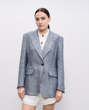 Brunello Cucinelli Blue hemp and linen jacket MH5487222