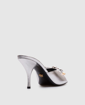 Versace Silver leather Opera Bow mules 10182391A08539