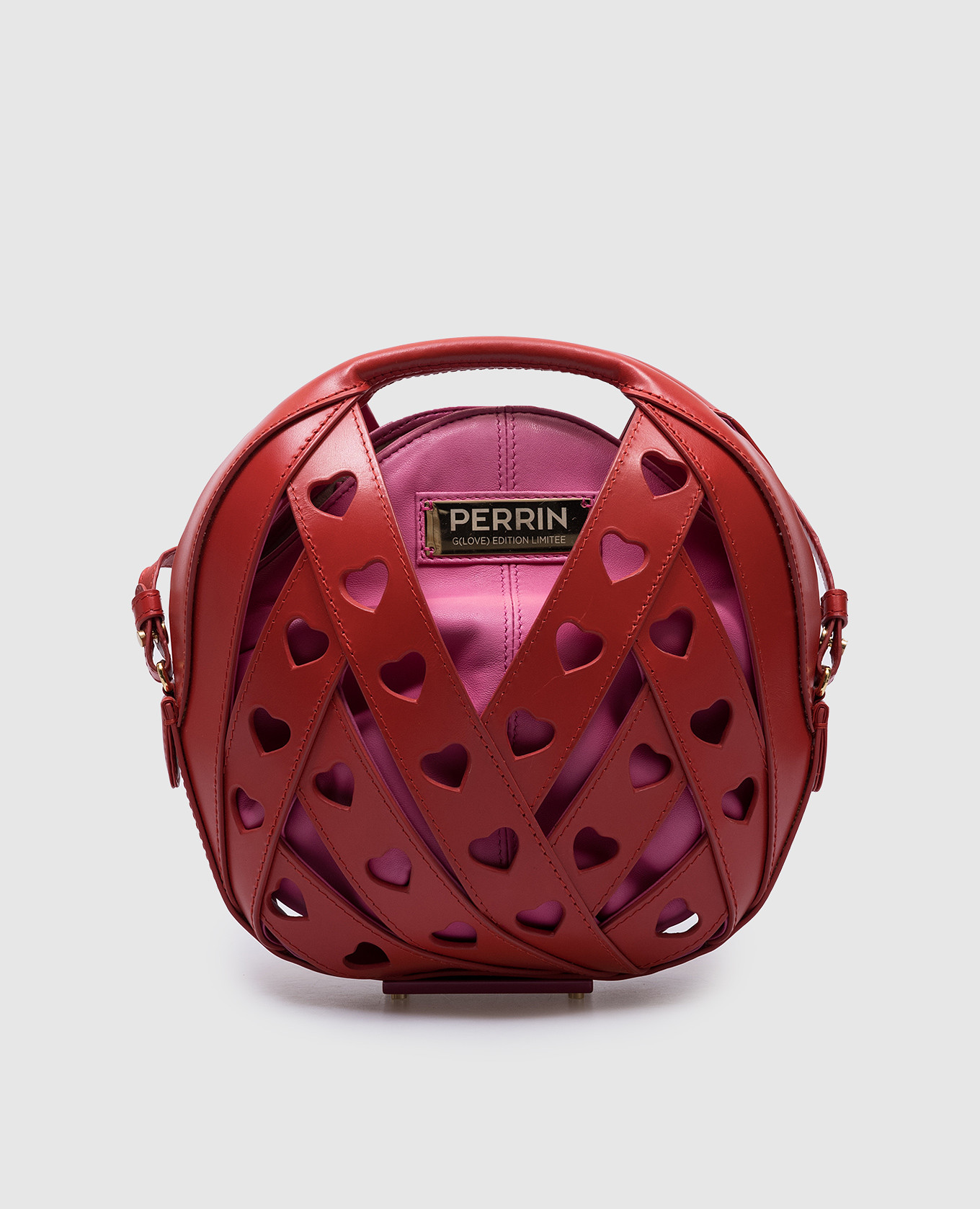 

Red leather bag with double design Perrin