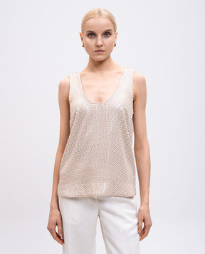 Twinset Beige sequin top 251TT2131