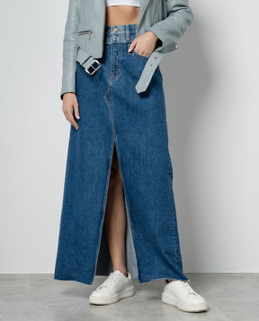 SLVRLAKE Dallas Blue Denim Maxi Skirt RWDM707SFBFL