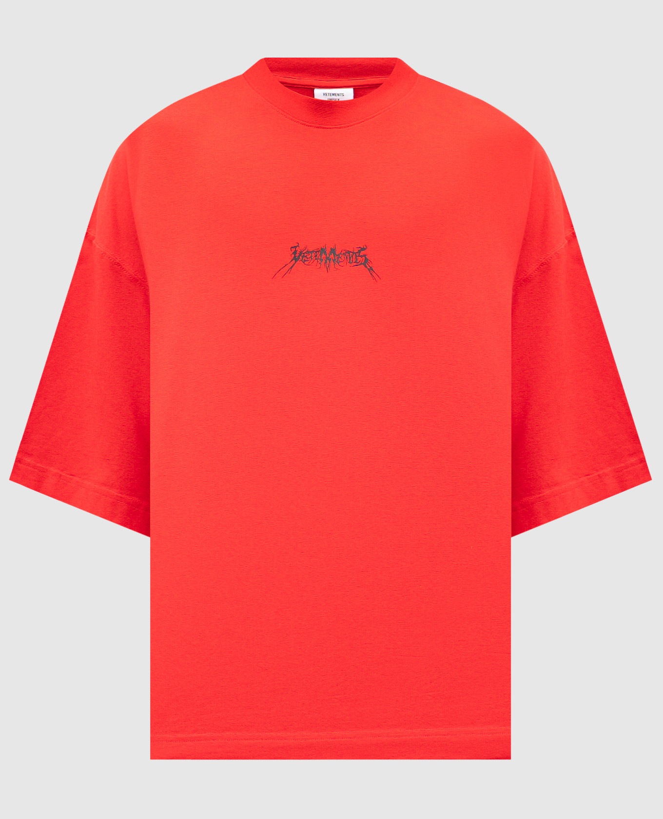 Red T-shirt with logo print Vetements