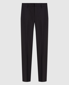 Brunello Cucinelli Brown wool pants with monil chain MPW07P8584