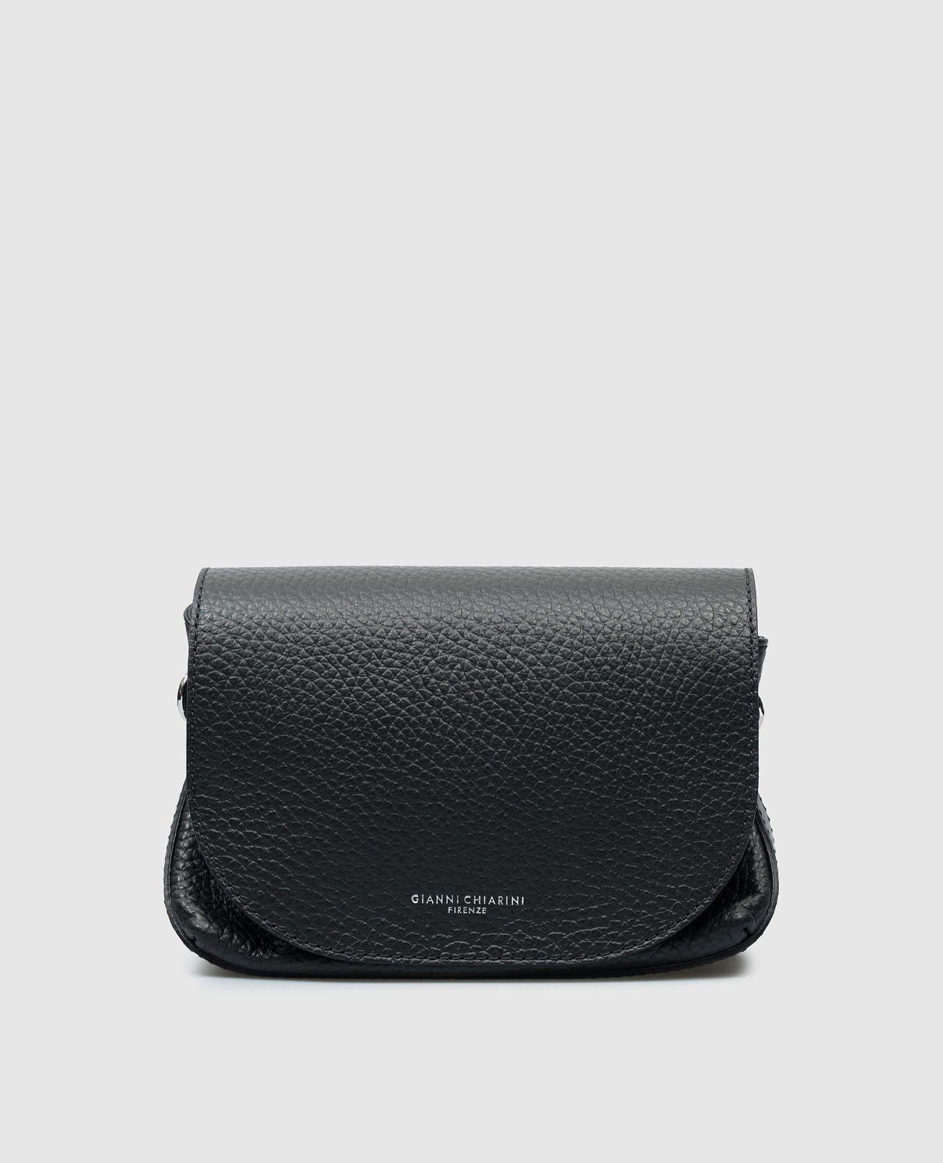 

Minerva black leather bag with logo print Gianni Chiarini