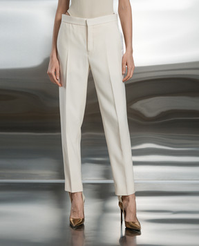 WARDROBE.NYC Beige pants made of wool with stripes W2015PC