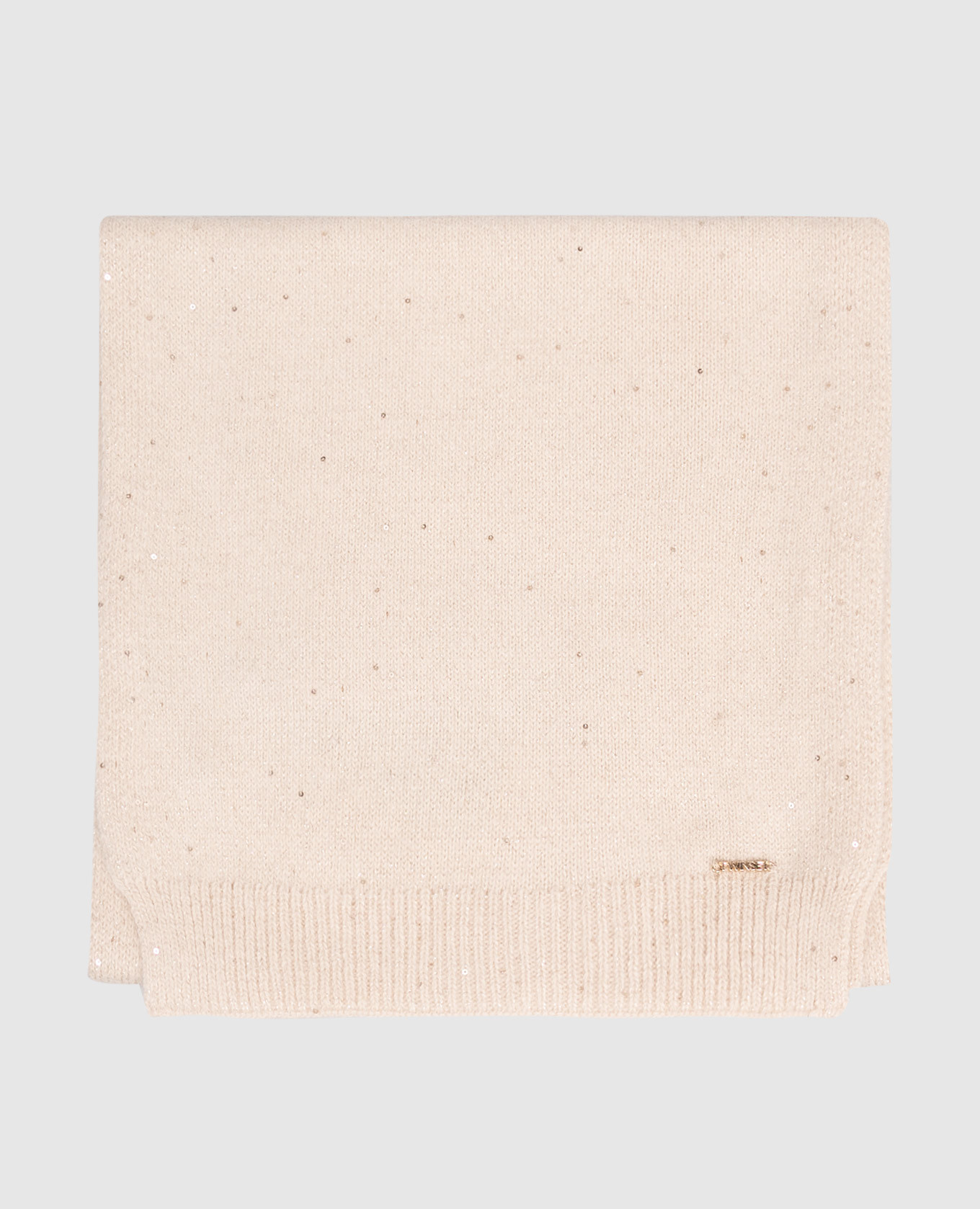 Beige angora scarf with lurex Twinset