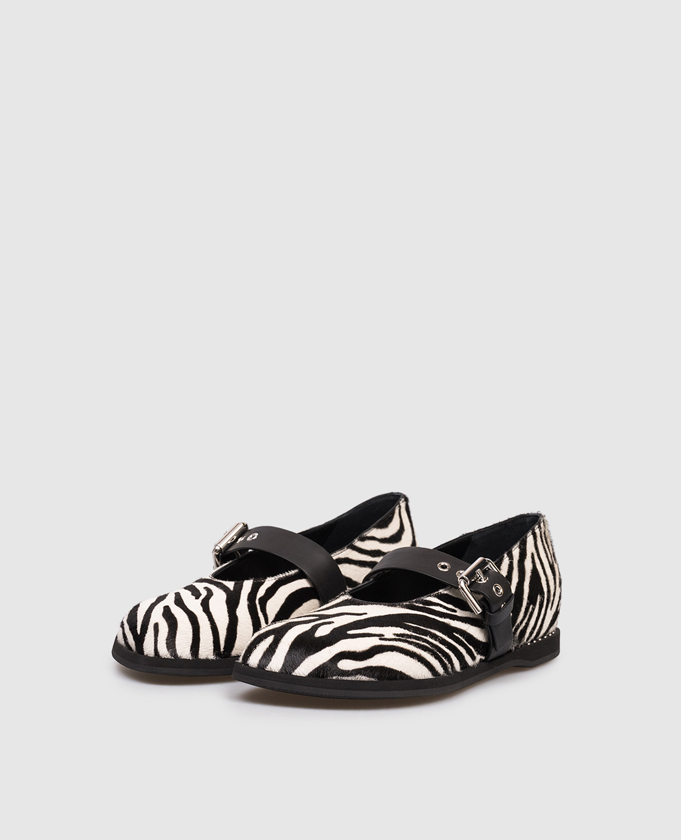 

White leather ballet flats with animal print Premiata