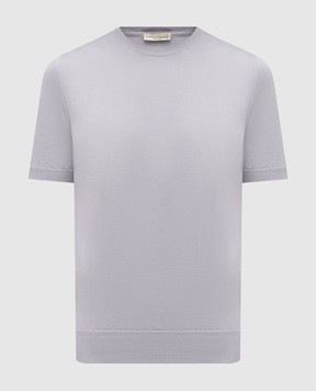Cashmere&Whiskey Gray silk and cashmere T-shirt FS03