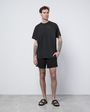 Heliot Emil Black T-shirt Intine with perforation M09106