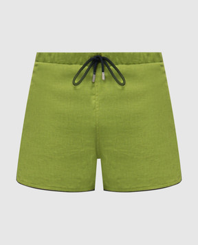Vilebrequin Green linen swim shorts MCECL400