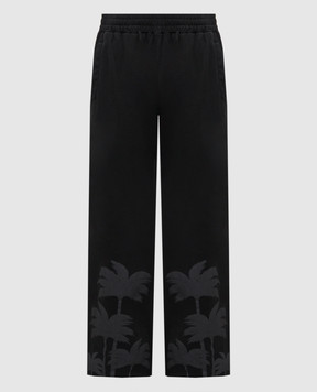Palm Angels Black joggers with print PMCH025S25FLE001