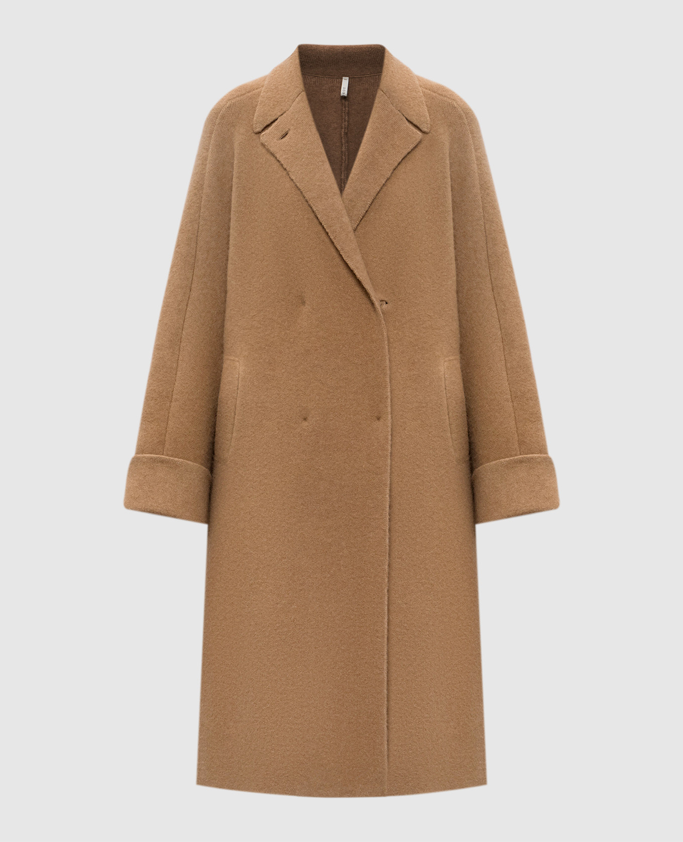 

Brown double-breasted coat with camel wool and silk BOBOUTIC