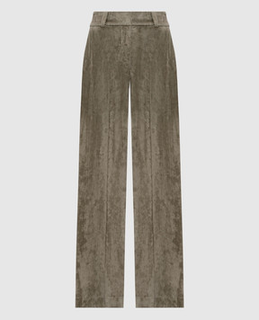 Peserico Khaki corduroy pants A04736Z01590