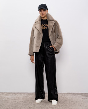 Yves Salomon Black leather pants 25EYP200XXAPAR