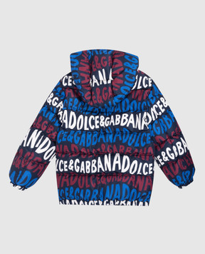 Dolce&Gabbana Children's blue down jacket with logo print L4JB6FG7NUW812+