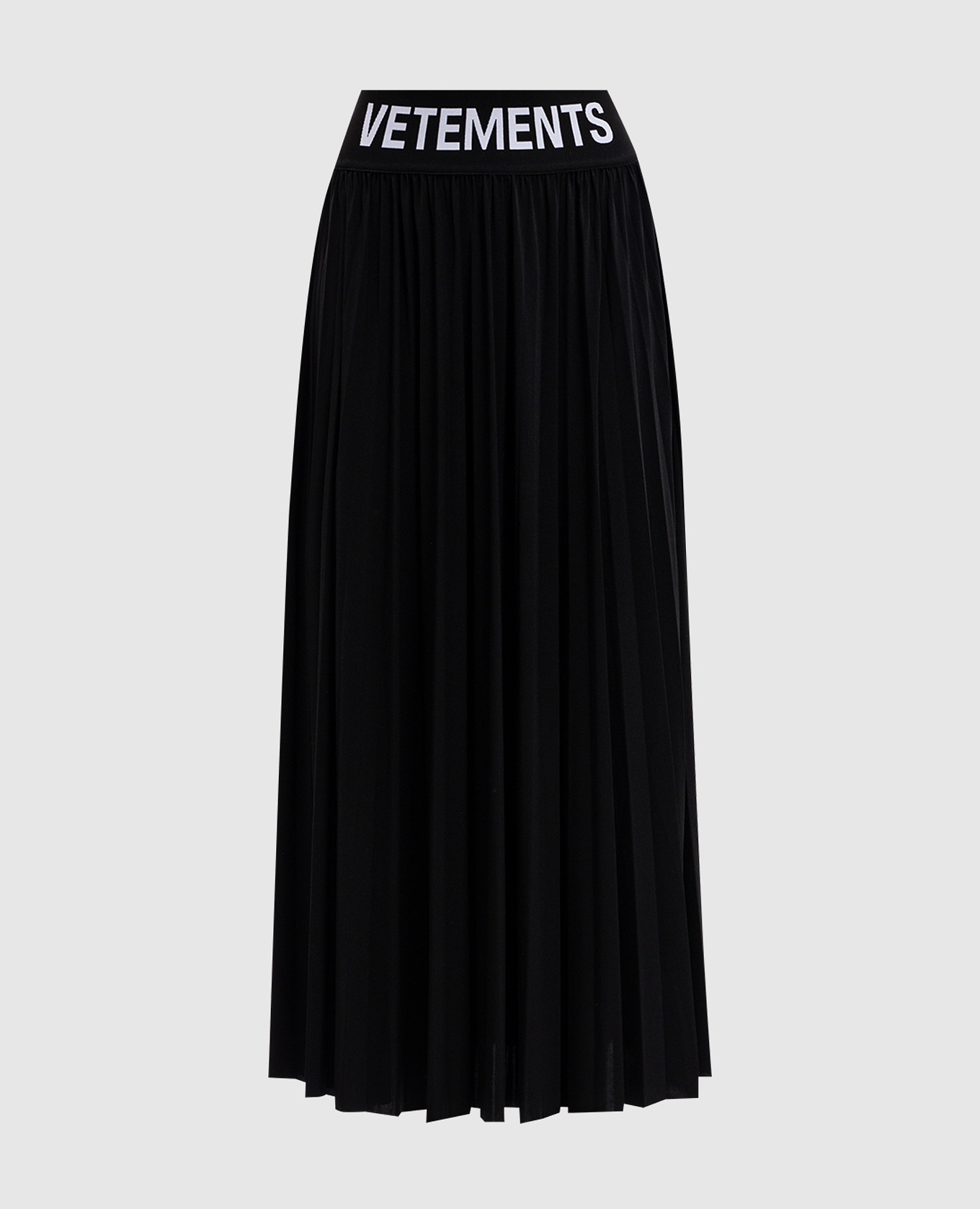 

Black pleated skirt with logo Vetements