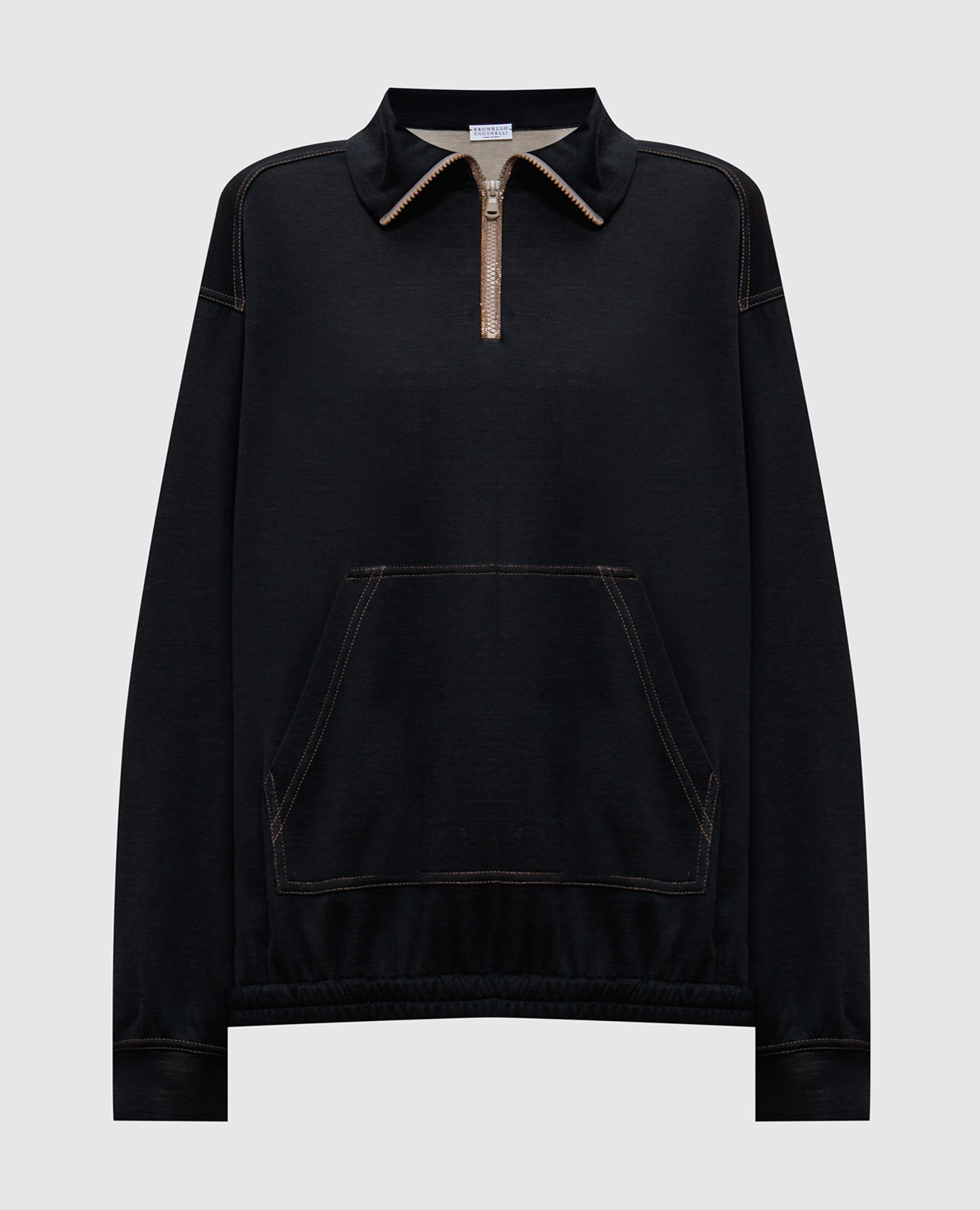 

Black sweatshirt with monil chain Brunello Cucinelli