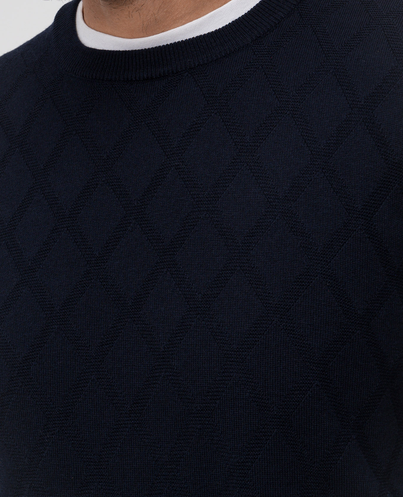 Blue patterned merino wool jumper Canali 5