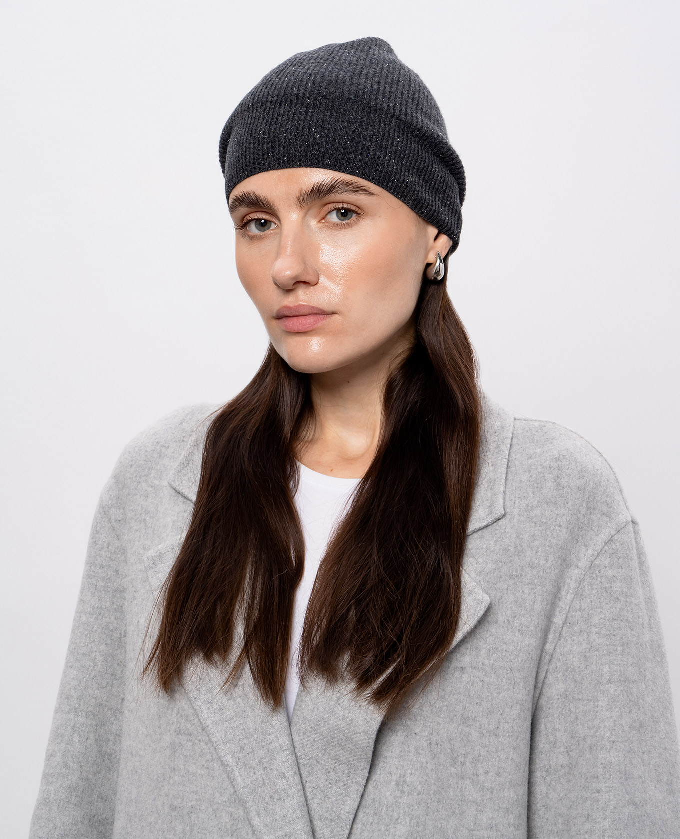 

Gray hat with wool and silk Peserico, Grey