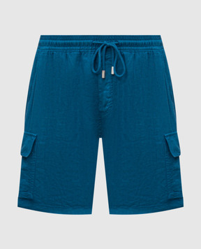 Vilebrequin Blue linen shorts BAIAU101