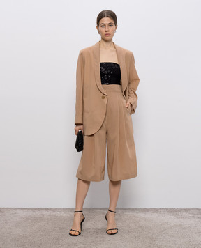 Philosophy di Lorenzo Serafini Beige high-rise Bermuda shorts A03172121
