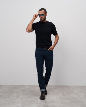 Cashmere&Whiskey Blue jeans with logo SAPRIC781