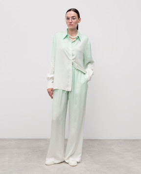 Casablanca Green blouse with emblem pattern WPF25SH19501