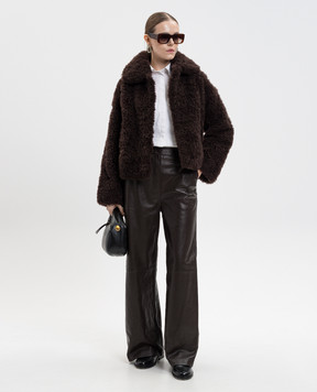 Yves Salomon Brown leather pants 25WYP202XXAPXX