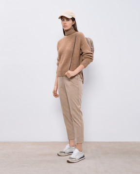 Peserico Brown alpaca sweater with lurex S99636F05A9249