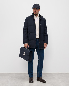 Stefano Ricci Blue down jacket with emblem MDJ5300350PL001T