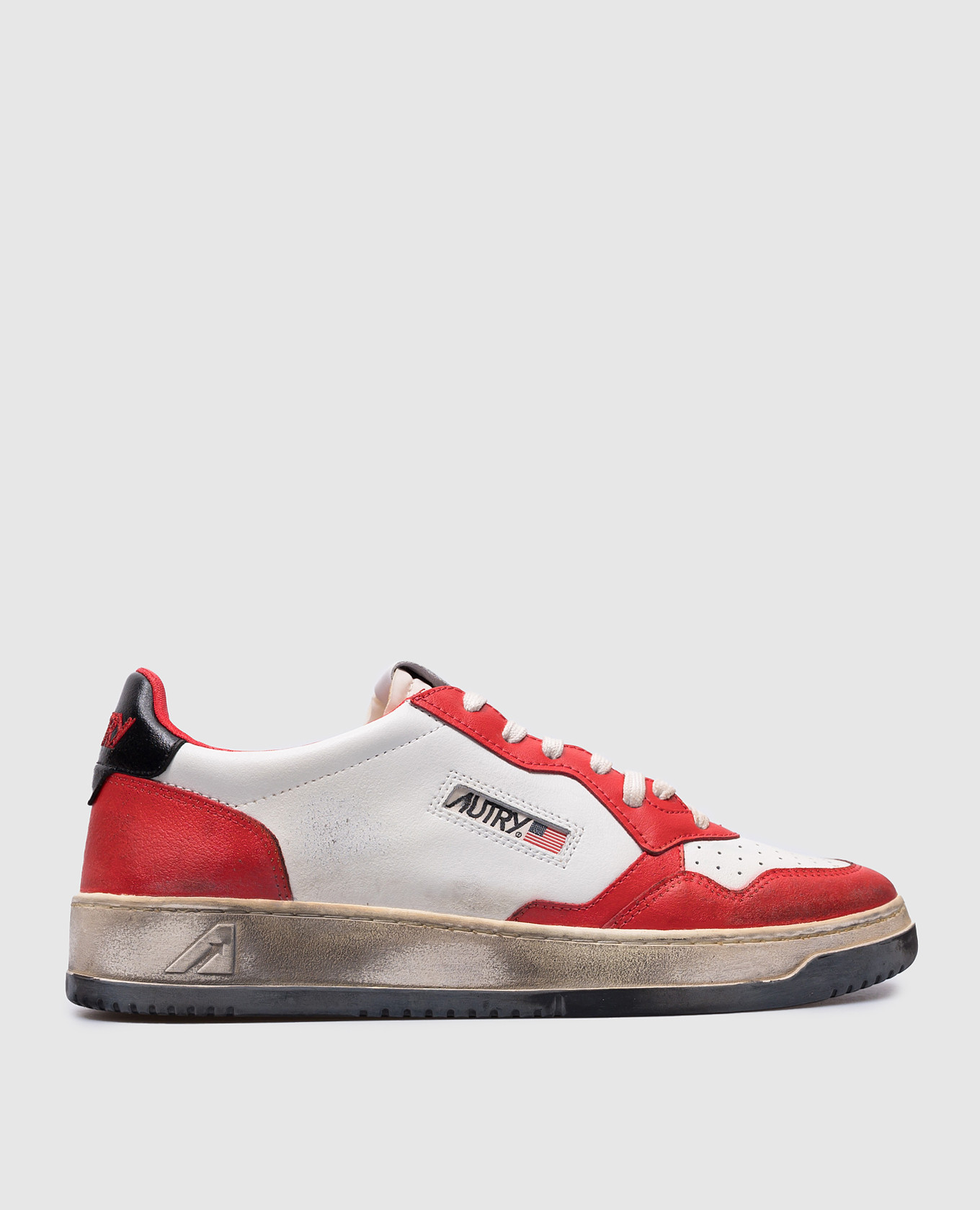 Super vintage red leather sneakers autry