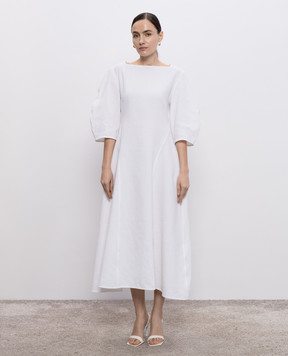 Jil Sander White linen midi dress J04CT0115J60001