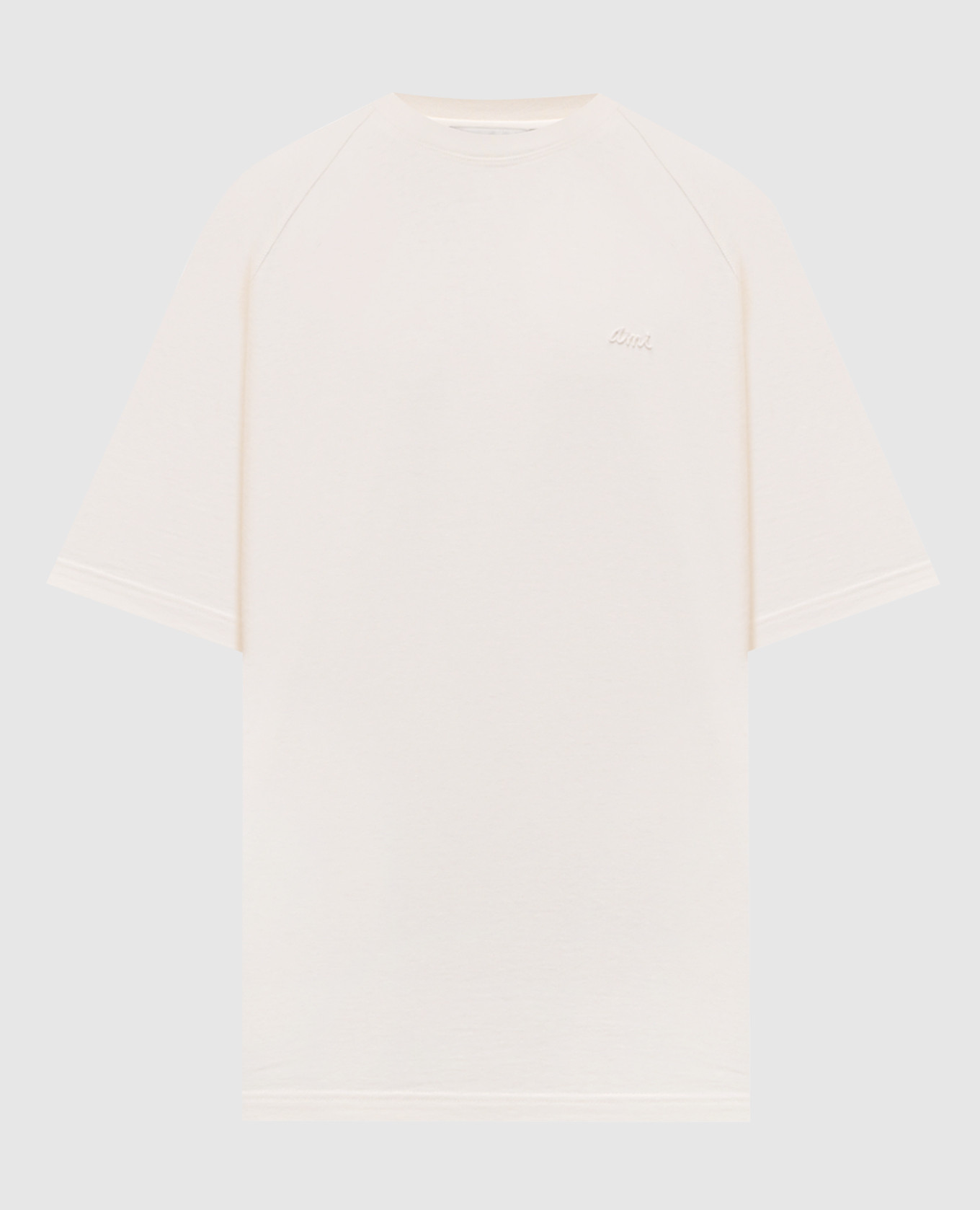 Beige T-shirt with logo embroidery Ami Paris