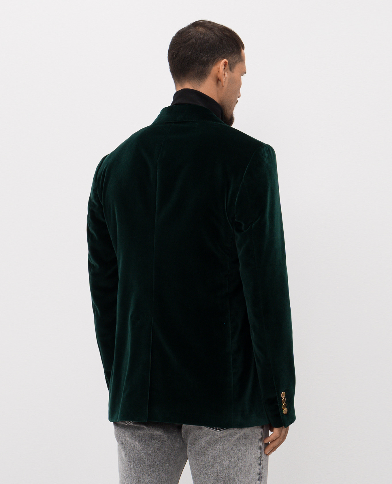 Sicilia green double-breasted velvet jacket Dolce&Gabbana 4