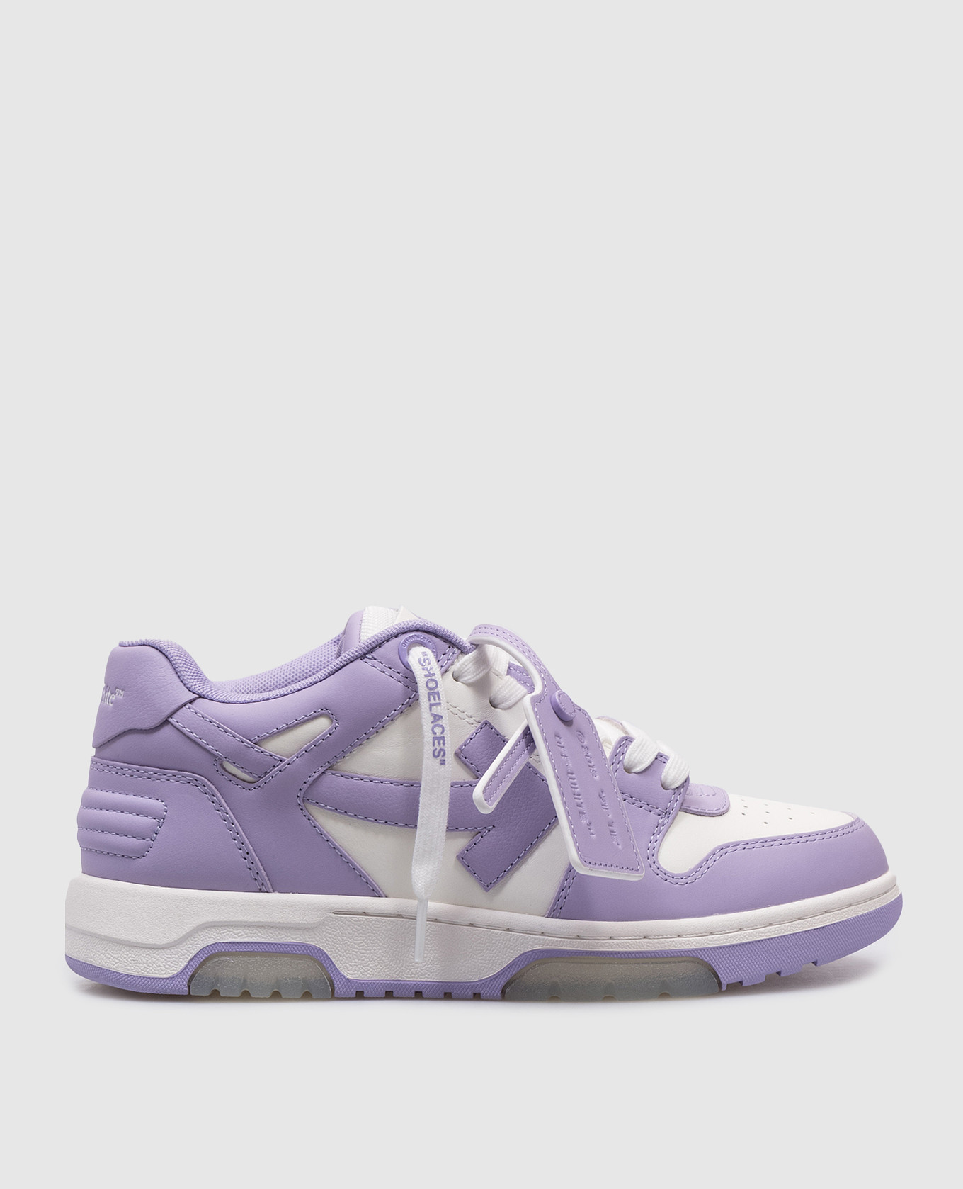 Purple leather out of office sneakers off-white