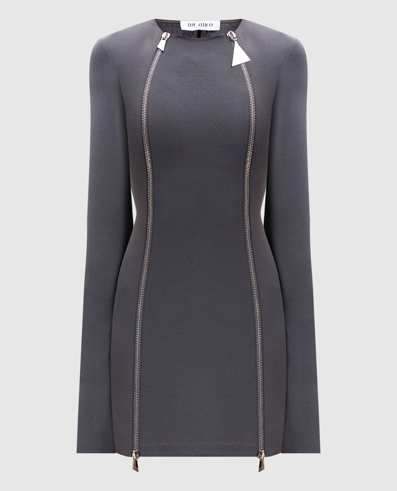 

Gray mini dress with zippers The Attico, Grey