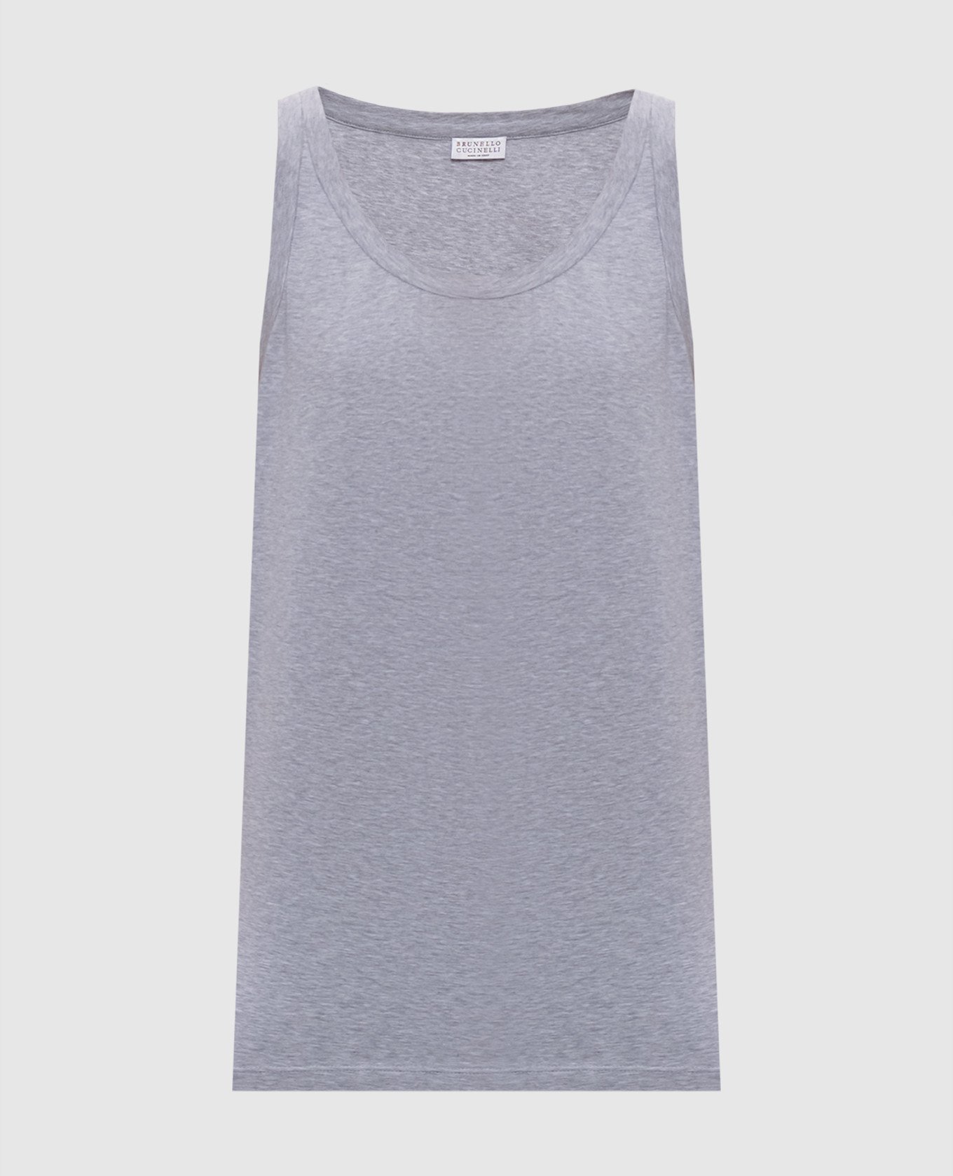 

Grey melange top with monil chain Brunello Cucinelli