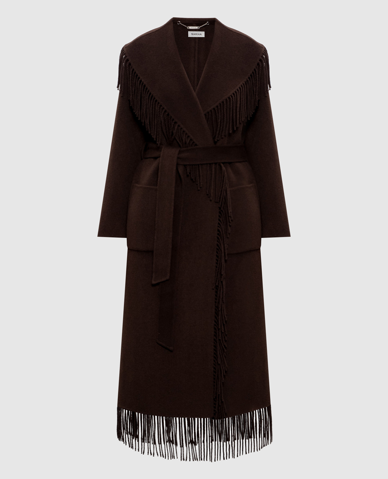 

Carrie brown fringed coat Simkhai