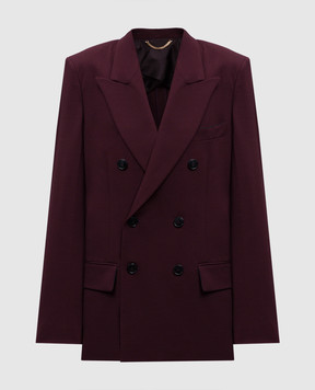 Victoria Beckham Burgundy double-breasted jacket with wool 1225WJK006543A