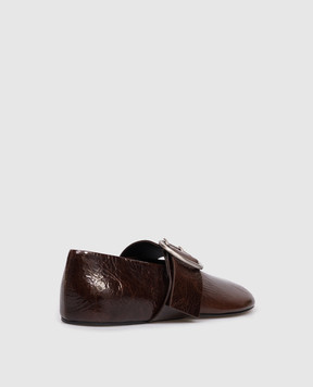 Jil Sander Brown patent leather ballet flats J15WZ0031P8297