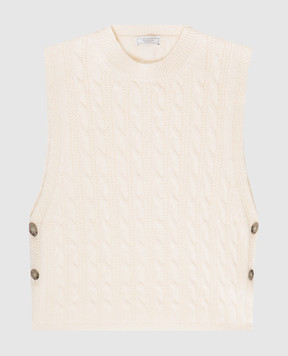 Peserico Beige vest with wool, silk and cashmere S93121F07M9018