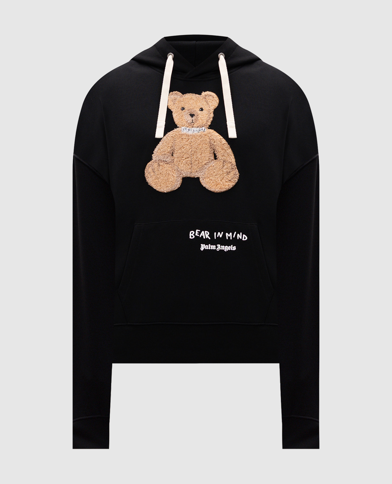 

Bear in Mind black hoodie with appliqué Palm Angels